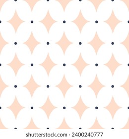 Seamless vector pattern with dots and star shaped elements. Classic geometrical texture in modern style. Elegant background