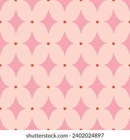 Seamless vector pattern with dots and star shaped elements. Classic geometrical texture in modern style. Elegant background