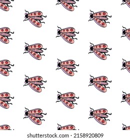 Seamless vector pattern with dragonflies. Bright print with wild insects.