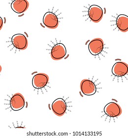 Seamless vector pattern of drawn cactus with offset effect.