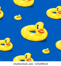 Seamless vector pattern with ducks in the swimming pool. Can be used on many different surfaces including textile and good for backgrounds too!