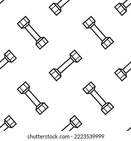 Seamless vector pattern with dumbbells