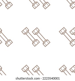 Seamless vector pattern with dumbbells