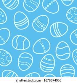 seamless vector pattern easter egg blue background  
