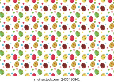 Seamless vector pattern Easter Eggs ornament Endless texture for spring design decoration print fabric greeting cards posters invitations advertisement Isolated background Wrapping paper