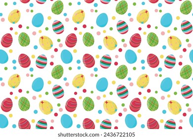 Seamless vector pattern Easter Eggs ornament Endless texture for spring design decoration print fabric greeting cards posters invitations advertisement Isolated background
