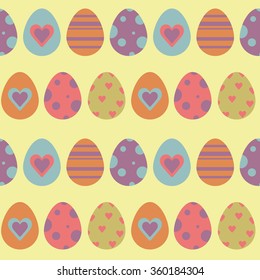 Seamless vector pattern with Easter eggs.