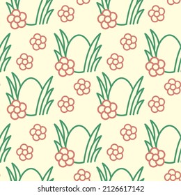 Seamless vector pattern with Easter. For fabric, paper, wrap, textile, poster, scrapbooking, wallpaper or background, for web site or mobile app.