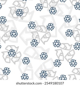 Seamless vector pattern with eco symbol on white background, simple universal design for sustainable projects, environment friendly decoration, green modern style perfect for packaging, textile, brand