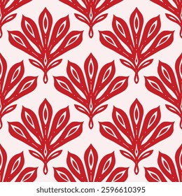 seamless vector pattern elegant art deco floral scallop fan for textile scrapbook, fabric, wallpaper
