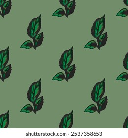 Seamless vector pattern of elegant leaves