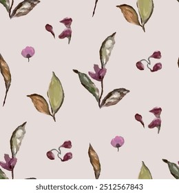 Seamless vector pattern of elegant purple violets
