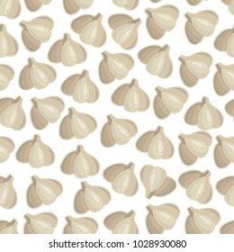 Seamless vector pattern with elements of grey garlic and parsley