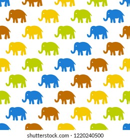 Seamless vector pattern with elephants. Can be used for textile, website background, book cover, packaging.