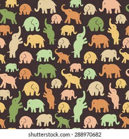 Seamless vector pattern with elephants. Can be used for textile, website background, book cover, packaging.