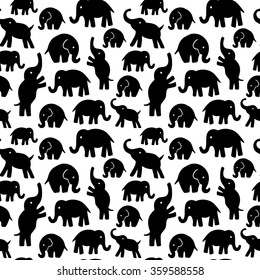 Seamless vector pattern with elephants. Can be used for textile, website background, book cover, packaging.