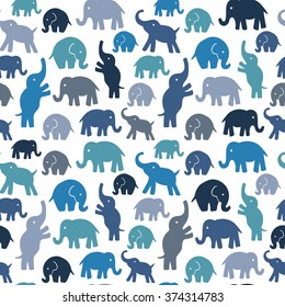 Seamless vector pattern with elephants. Can be used for textile, website background, book cover, packaging.