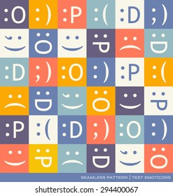 seamless vector pattern with emoticons text symbols