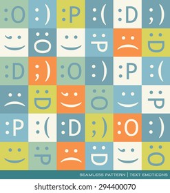 seamless vector pattern with emoticons text symbols