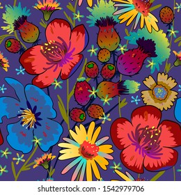 Seamless vector pattern endless pattern with decorative flowers stylish template can be used for wallpaper, cards, web pages, textile, linen, tile and more creative designs