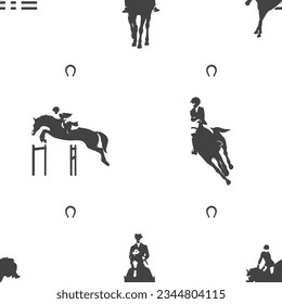 Seamless vector pattern, equestrian silhouettes