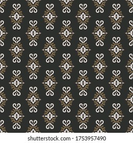 Seamless vector pattern with ethnic oriental ornament. Background with folk motifs for printing on fabrics, wallpaper and other surfaces.