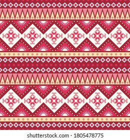 Nahtlose Vektormuster mit ethnischen Ornamenten. Dekorativer geometrischer Hintergrund von aztec für Tapeten und Stoffdesign.