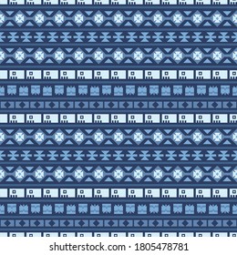 Seamless vector pattern with ethnic ornament. Decorative aztec geometric background for wallpaper and textile design.