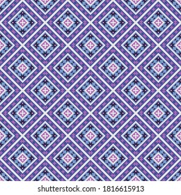 Seamless vector pattern with ethnic ornament. Geometric aztec design for paper and textiles. Decorative background with folk motives.
