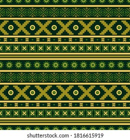 Seamless vector pattern with ethnic ornament. Geometric aztec design for paper and textiles. Decorative background with folk motives.