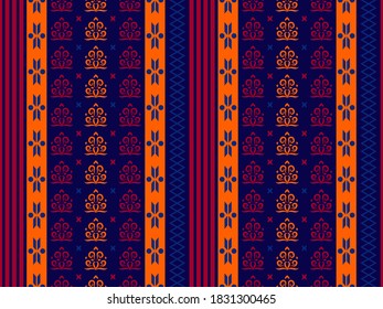 Patrón vectorial sin foco con ornamento étnico. Diseño para textiles con motivos orientales. Fondo para imprimir sobre tejidos o papel.