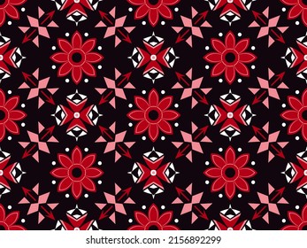 Seamless vector pattern with ethnic ornament. Folk design with Mexican, Aztec, Mayan, Peruvian motives. Bright boho textile print. 