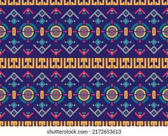 Patrón vectorial sin foco con ornamento étnico. Impresión geométrica para textiles, papel, superficies. Diseño en estilo boho con motivos folclóricos de aztecas, indios, mexicanos, mayas.