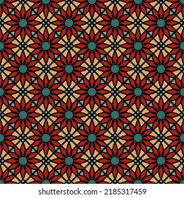 Seamless vector pattern with ethnic ornament. Mosaic in Arabic style. Print for paper, textile.