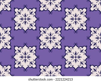Nahtlose Vektormuster mit ethnischen Ornamenten. Design für Textilien mit orientalischen Motiven. Hintergrund für den Druck auf Gewebe oder Papier.