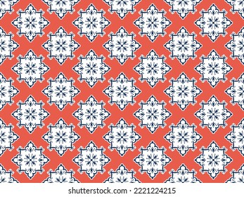Seamless vector pattern with ethnic ornament. Design for textiles with oriental motives. Background for printing on fabrics or paper.