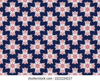 Seamless vector pattern with ethnic ornament. Design for textiles with oriental motives. Background for printing on fabrics or paper.