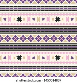 Seamless vector pattern in ethnic style. Background with tribal ornament of geometric shapes. Image for printing on paper, wallpaper, covers, textiles, fabrics, clothing and other