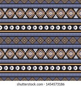 Seamless vector pattern in ethnic style. Background with tribal ornament of geometric shapes. Image for printing on paper, wallpaper, covers, textiles, fabrics, clothing and other