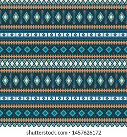 Seamless vector pattern in ethnic style. Background with tribal ornament of geometric shapes. Image for printing on paper, wallpaper, covers, textiles, fabrics, clothing and other
