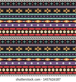 Seamless vector pattern in ethnic style. Background with tribal ornament of geometric shapes. Image for printing on paper, wallpaper, covers, textiles, fabrics, clothing and other
