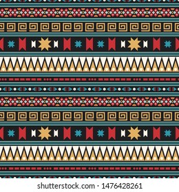 Seamless vector pattern in ethnic style. Geometric background with tribal motif. Traditional ornament for printing on paper, wallpaper, covers, textiles, fabric, clothing and other