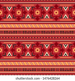 Seamless vector pattern in ethnic style. Geometric background with tribal motif. Traditional ornament for printing on paper, wallpaper, covers, textiles, fabric, clothing and other