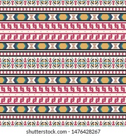 Seamless vector pattern in ethnic style. Geometric background with tribal motif. Traditional ornament for printing on paper, wallpaper, covers, textiles, fabric, clothing and other