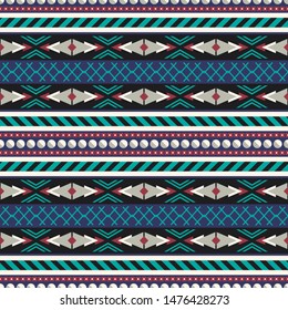 Seamless vector pattern in ethnic style. Geometric background with tribal motif. Traditional ornament for printing on paper, wallpaper, covers, textiles, fabric, clothing and other