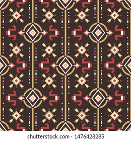 Seamless vector pattern in ethnic style. Geometric background with tribal motif. Traditional ornament for printing on paper, wallpaper, covers, textiles, fabric, clothing and other