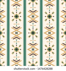 Seamless vector pattern in ethnic style. Geometric background with tribal motif. Traditional ornament for printing on paper, wallpaper, covers, textiles, fabric, clothing and other