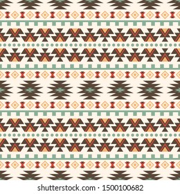 Seamless vector pattern in ethnic style. Background with tribal ornament of geometric shapes. Traditional design for textiles. Image for printing on paper, wallpaper, covers, fabrics, clothin