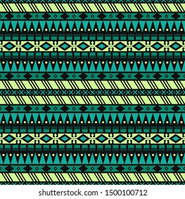 Seamless vector pattern in ethnic style. Background with tribal ornament of geometric shapes. Traditional design for textiles. Image for printing on paper, wallpaper, covers, fabrics, clothin
