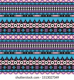 Seamless vector pattern in ethnic style. Background with tribal ornament of geometric shapes. Traditional design for textiles. Image for printing on paper, wallpaper, covers, fabrics, clothing.